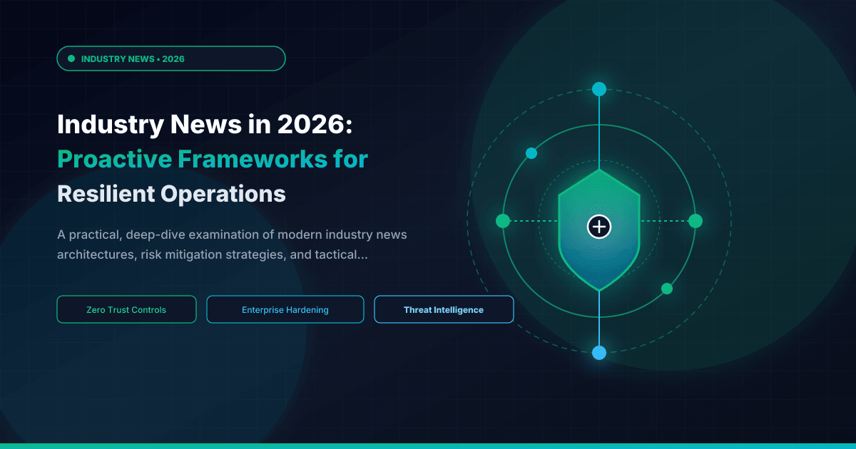 Industry News in 2026: Proactive Frameworks for Resilient Operations