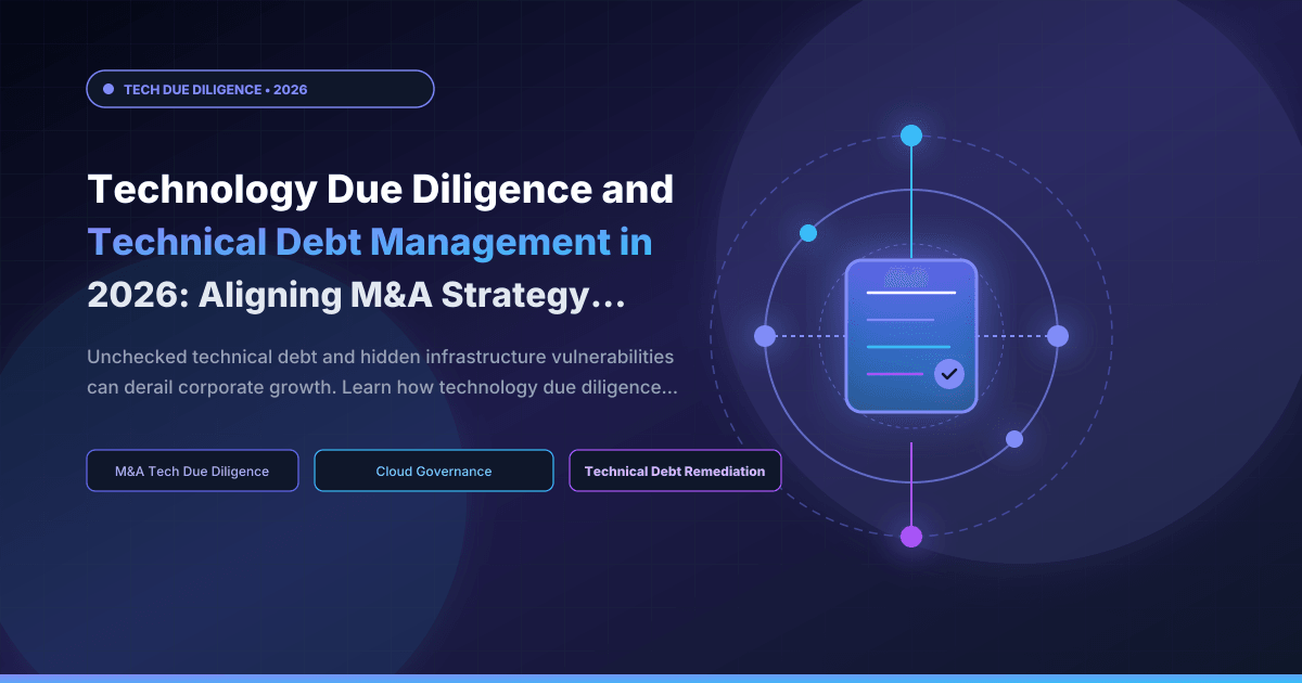 Technology Due Diligence and Technical Debt Management in 2026: Aligning M&A Strategy with Cloud Governance
